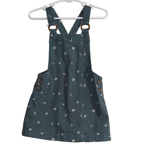 Tahari Kids Teal Overall Dress with Floral Print